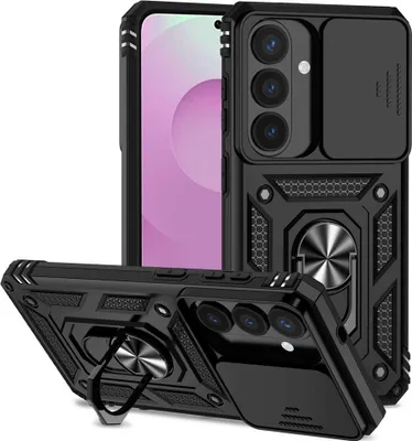 Produktbild von Samsung Galaxy S26 Hülle - Coverup Armor Ring Ständer Back Cover mit Kamera Schutz - Schwarz