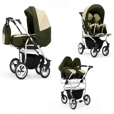 Produktbild von Zwillingskinderwagen 4 in 1 Duo inkl. Autositze - 13 Teile - in 20 Farben
