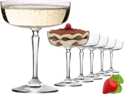 Produktbild von IMPERIAL Eckige Sektschalen 260ml Set 6-Teilig "Rio" Champagnergläser Sektgläser aus Crystalline Glas Spülmaschinenfest