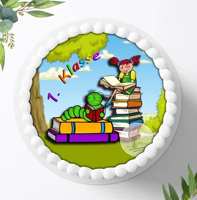 Produktbild von Für die Geburtstags Torte ein Tortenaufleger, Zuckerbild mit dem Motiv: Schulanfang, Essbares Foto für Torten, Fondant, Ø 20cm, 0088c