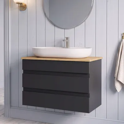 Produktbild von Waschtisch Set Lara | Waschbecken mit Unterschrank 80 cm | Konsolenwaschtisch
