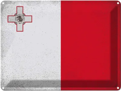 Produktbild von vianmo Blechschild 30x40 cm Malta Flagge Fahne Wappen