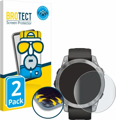 Produktbild von 2x BROTECT Fullscreen Schutzfolie für Garmin Fenix 7 (47 mm) Displayschutz Folie Fullcover Matt Entspiegelungsfolie