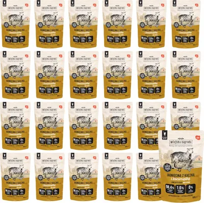 Produktbild von WIEJSKA ZAGRODA Lamm mit Ente und Katzenminze – Nassfutter für Katzen – 100g
