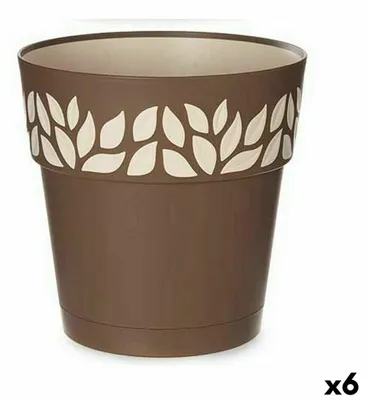 Zdjęcie produktu dla Doniczka samopodlewająca stefanplast Cloe brązowa plastikowa 25 x 25 x 25 cm (6 sztuk)