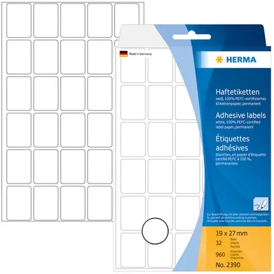 Produktbild von Vielzweck-Etiketten 19x27mm weiß VE=10x960 Stück