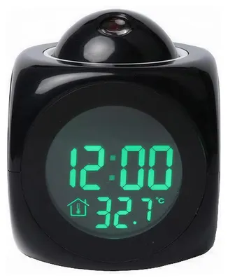 Produktbild von Projektionswecker Schlafzimmer, digitaler LED Wecker mit klarer Zeitprojektion an Wand oder Decke, Temperaturanzeige, Schlummerfunktion und USB Stromversorgung