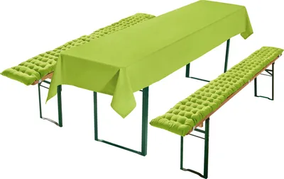 Produktbild von REDBEST Auflagen und Tischdecke Seattle" 3-teilig apfelgrün 110x260 cm"