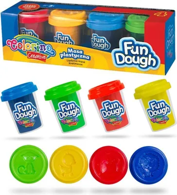 Image de Plastic Fun Dough 4 couleurs 224g Colorino