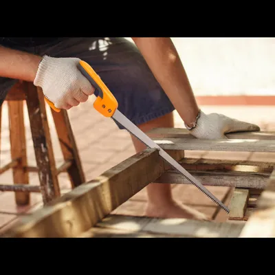 Image de Scie à bois professionnelle à poignée ouverte – lame flexible en acier trempé – 350 mm | Pour des travaux précis sur le bois [10448]
