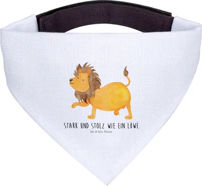 Produktbild von Mr. & Mrs. Panda Halstuch Für Hunde Sternzeichen Löwe - Weiß - Geschenk, Geburtstag Juli, Hundehalstuch, Hund, August, Tuch, König Der Tiere