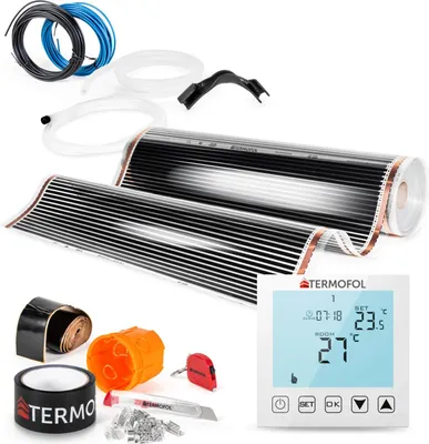 Produktbild von Termofol Elektrische Heizfolie mit Thermostat H1, Weiß, 80 W/m², 26m²