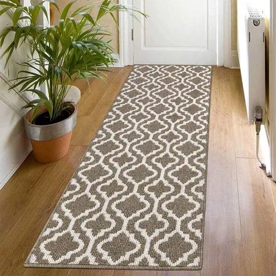 Image de Tapis antidérapant 60 x 180 cm, tapis de cuisine lavable, long paillasson d'extérieur, tapis pour le hall d'entrée, tapis antidérapant pour la cuisine (marron)