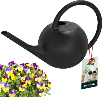 KOTARBAU® Gießkanne Garten 1,2 L Schwarz Lange Tülle Kunststoff Gießkannen Gießkanne Kinder Gießkanne Plastik Outdoor Gießkanne klein Plastik Giesskanne klein Gießkanne Balkon Kindergießkanne klein
