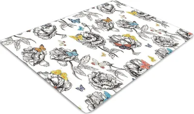 Produktbild von Stuhlunterlage Bürostuhlunterlage 120 cm x 90 cm Bodenmatte Bürostuhlunterlage - Schmetterlinge