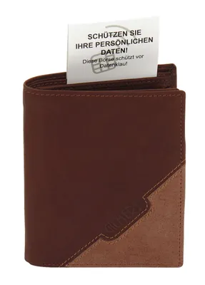 Produktbild von Friedrich Lederwaren Kombibörse Leder cognac mithellbraunem Kontrast RFID Scannerschutz, 16049-3