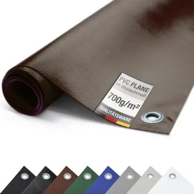 Obrázok produktu pre Plachta PVC nákladná 700g/m² S OČAMI Ochranná matná plachta odolná proti roztrhnutiu (hnedá, 2,5 m x 3 m)