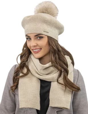 Produktbild von VIVISENCE Winter Baskenmütze Mit Bommel Für Damen Klassischem Herbst Frauen Mütz