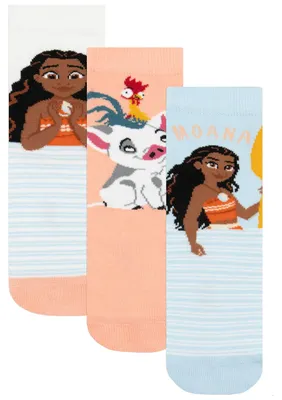 Produktbild von Disney Moana Socks 3er-Pack, Moana, Pua & Hei Socken Mädchen, Weiche Kinder Socken, 27-30