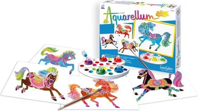 Immagine prodotto di SENTOSPHERE Aquarellum Junior Cavalli Set di artigianato divertente