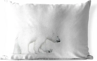 Produktbild von MuchoWow® Outdoor Kissen - Eisbär - Tiere - Weiß - 60x40 cm - Wetterfest - Lounge Kissen - Zierkissen - Kissen für Innenräume