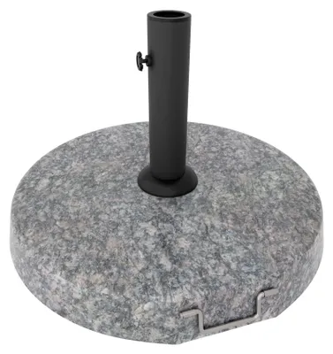 Image de Pietra - Base pour parasol de jardin ronde diamètre 45 cm 25 Kg en pierre grise