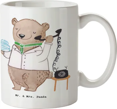 Produktbild von Mr. & Mrs. Panda Tasse Hotelkauffrau Herz - Weiß - Geschenk, Hotelfachfrau, Teetasse, mit Spruch, Becher, Ausbildung, Kaffeebecher, Hotelier, Kaffeetasse