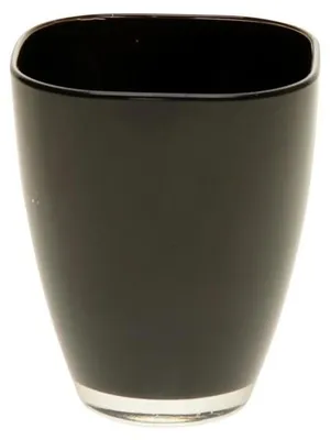 Produktbild von Vase - quadratisch - schwarz - Glas - 17 cm - Wohnaccessoires