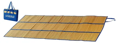 Produktbild von Faltbare Bastmatte für den Strand mit Tragegriffen, 180 x 90 cm