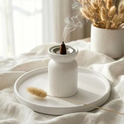 Produktbild von Minimalistisches 1-teiliges Mabkhara-Räuchergefäß-Set aus Stein