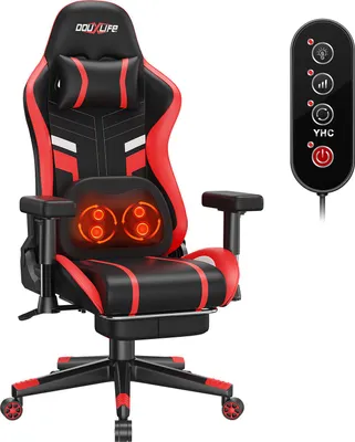 Produktbild von Douxlife® GC-RC03 Gaming-Stuhl Bürostühle Massage Ergonomisches mit Rückenlehne, Rot