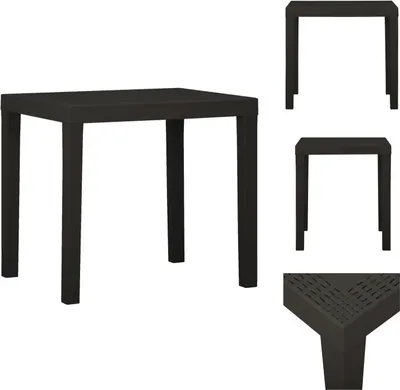 Produktbild von vidaXL Gartentisch Anthrazit 79x65x72 cm Kunststoff -  Gartentische