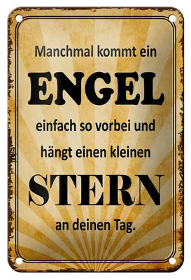 Produktbild von Blechschild Spruch 12x18cm manchmal kommt ein Engel
