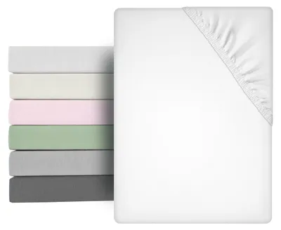 Immagine prodotto di Lenzuolo con angoli in microfibra, microfibra premium, dimensioni: 200x200 cm, bianco, tipo di materasso: materasso standard