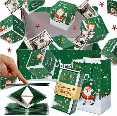 Imagen del producto de Cajas de regalo con motivos navideños, juego de 6 unidades, decorativas, para regalos