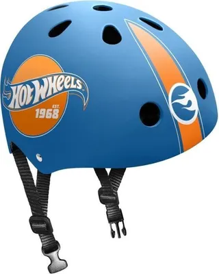 Produktbild von Hot Wheels Skate Helm, Größe 53-57cm, Blau, Verstellbar, Bequem, Stoßabsorbierend