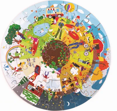 Produktbild von Bigjigs Toys Rundes Bodenpuzzle Vier Jahreszeiten 50 Teile