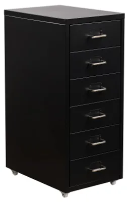 Imagen del producto de Archivador móvil con 6 cajones, de metal, color , con ruedas, para oficina y hogar