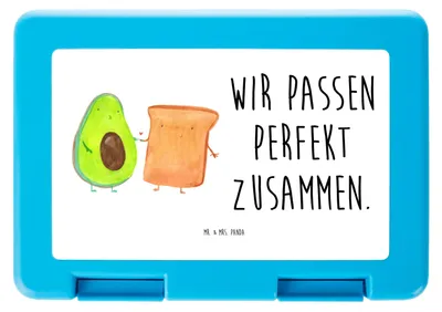 Produktbild von Mr. & Mrs. Panda Bentobox Avocado Toast - Weiß - Geschenk, Vesperbox, Brotbehälter, Hochzeitsgeschenk, Snackbox, Bento Box, Liebe, Gesund, Hochzeit, Lunchbox