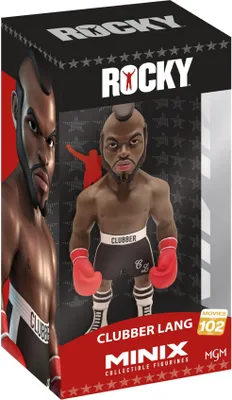 A product box for a collectible figurine of Clubber Lang from Rocky.