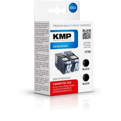Produktbild von KMP C72D Tintenpatrone sw DP kompatibel mit Canon PGI-520 BK