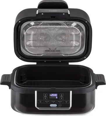 Produktbild von Horkovzdušná fritéza Klarstein 2 v 1 s grilem, fritéza s rychlým ohřevem 1500 W, XL horkovzdušná fritéza, fritéza na smažení, horkovzdušná fritéza + příslušenství, grilovací rošt, fritovací koš, časovač, 5L
