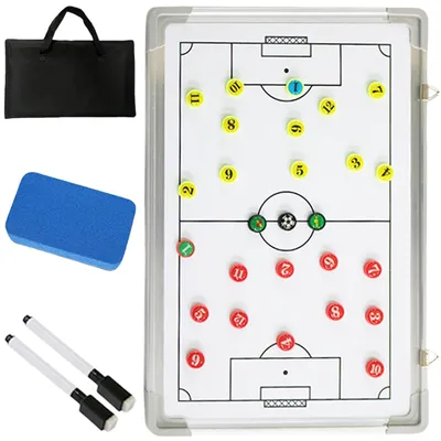 Imagen del producto de Pizarra táctica para entrenadores de fútbol, con marcador y bolsa de almacenamiento