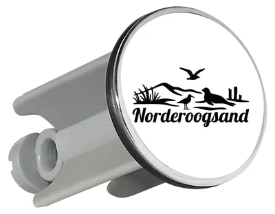 Produktbild von Huuraa Waschbeckenstöpsel Norderoogsand Strandmotiv 4cm höhenverstellbar Abflussstopfen Geschenkidee