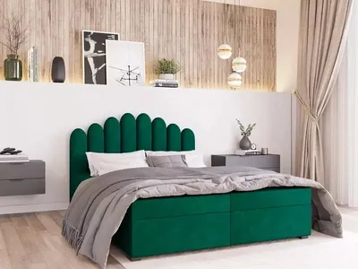 Obrázek produktu pro Boxspringová manželská postel 200x200 SALIMA - lahvově zelená