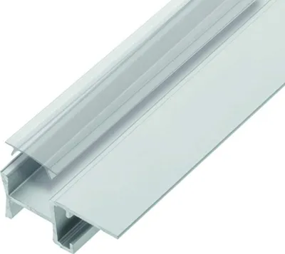 Produktbild von 3 x LED Profil-49 Glaskantenprofil für 3 LED Streifen (oben/unten/innen) bis 10 mm Breite Aluminium eloxiert 2 m für 8-12 mm Glasplattenstärke mit klarer Abdeckung Aluprofil von SOTECH