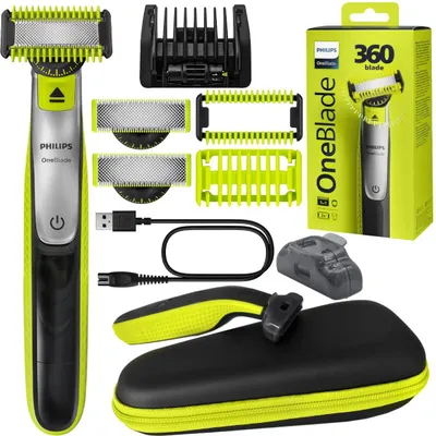 Immagine prodotto di PHILIPS OneBlade 360 2 lame Custodia da viaggio Viso Corpo 5in1