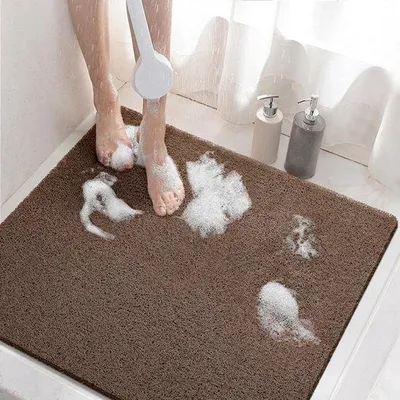 Productafbeelding van Antislip PVC-badmat, 60 x 60 cm, sneldrogend, zonder nopjes, geschikt voor de douche