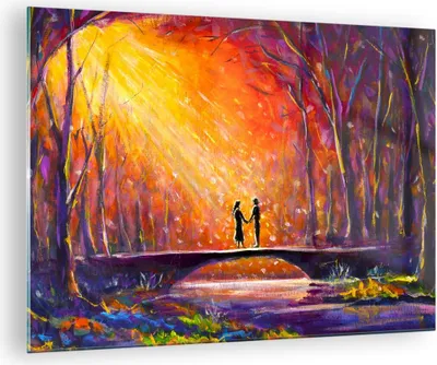 Produktbild von Bilder auf glas - Wald Baum Natur - 70x50cm - Glasbilder - Wandbilder - Kunstdruck - zum Aufhängen bereit - Wanddekoration aus Glas - Glas Bilder - Wandbild auf Glas - Einteilig - GAA70x50-3965