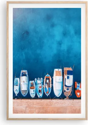 Produktbild von Gerahmtes Poster - Rahmen in heller Eiche - Hafen Hafen £ódŸ - 61x91,5 cm - Wand Bild - Wanddeko - Wandbilder - Kunstposter - Wandposter - Bilderrahmen - Bilder - Kunstdruck - P2NPA61x91-5081